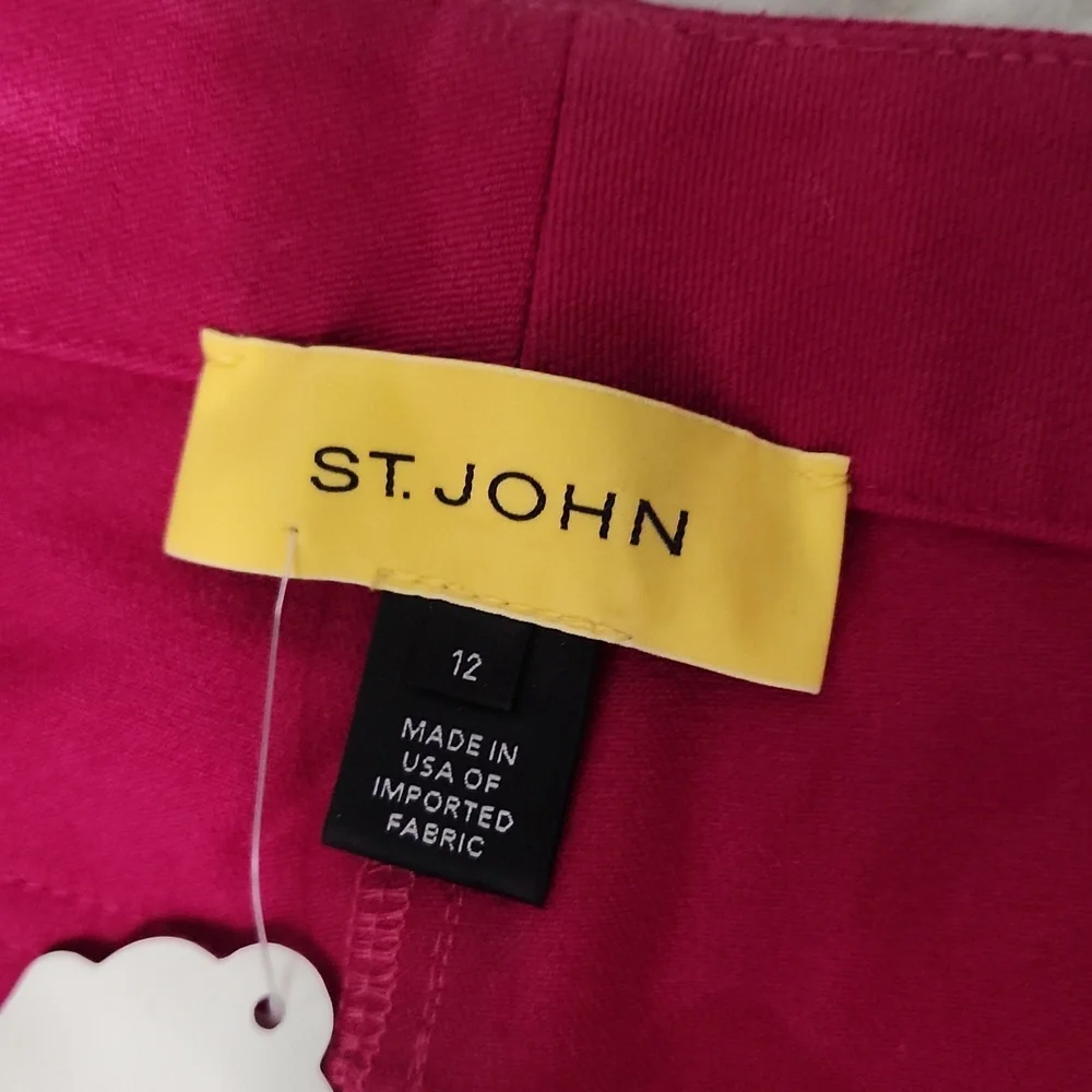 St. John Yellow Label Red Heavyweight Twill Pant Size 12 - Picture 3 of 9